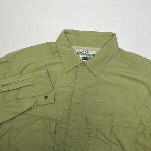 ExOfficio Buzz Off Insect Shield Shirt Medium‎ Vented Green Pockets Repellent